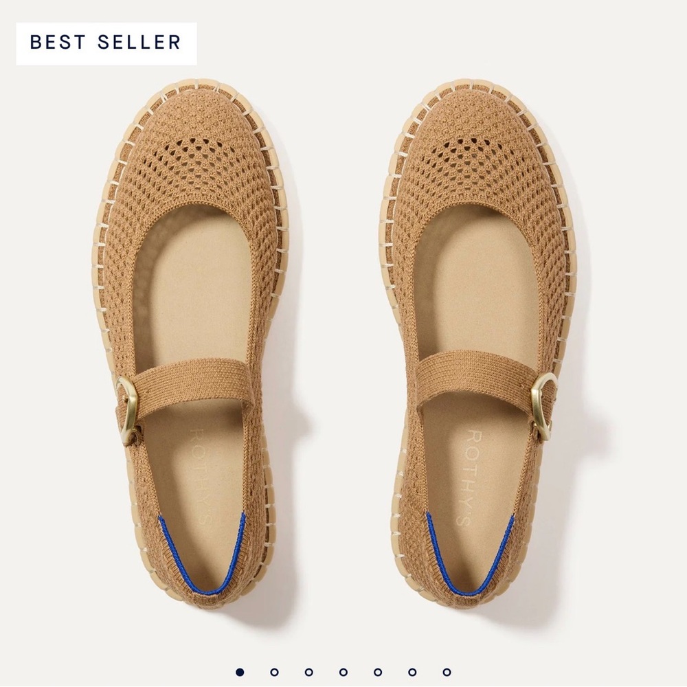 Rothy's Espadrille Mary Jane Shoes - Tan (Wren)